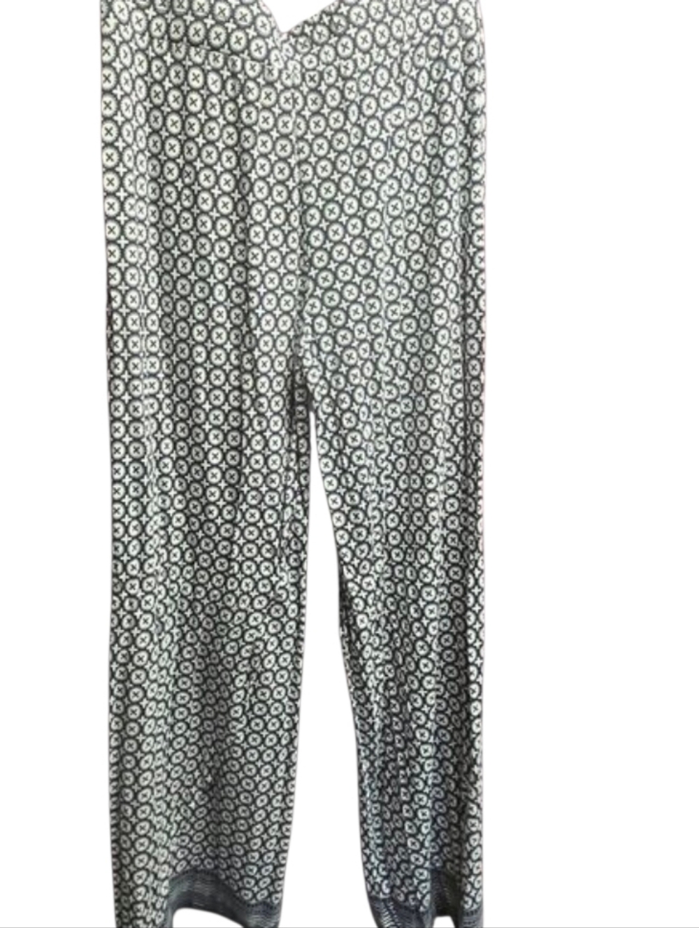 Max Studio Blue and Whit Wide Leg Pants Geometric Print Size M Pull On